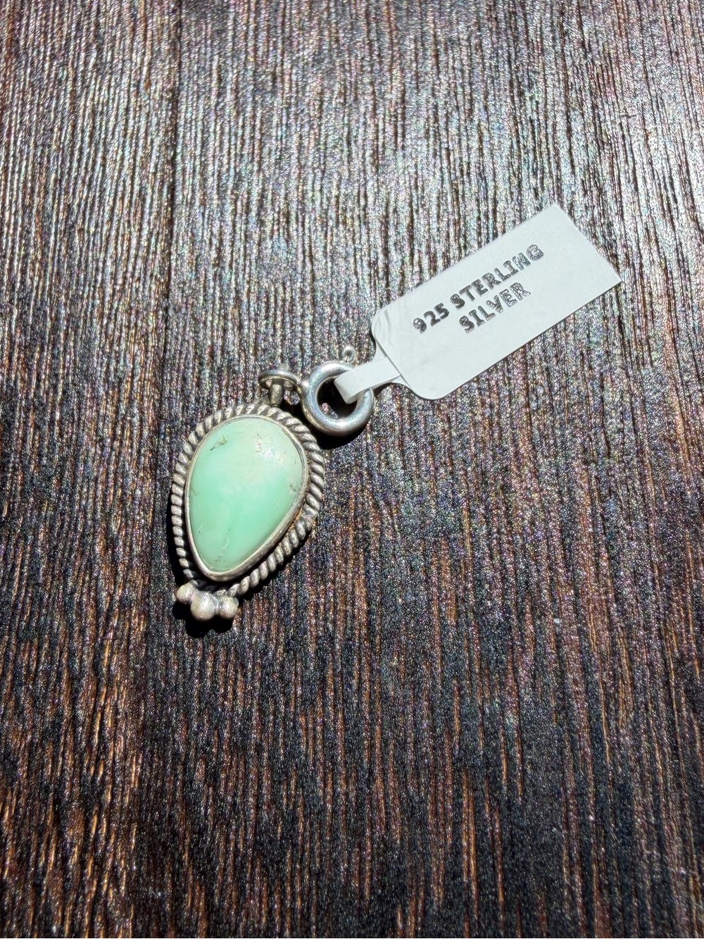 Paloma and Sterling Silver Teardrop Pendant or Charm- Sterling Silver stamped